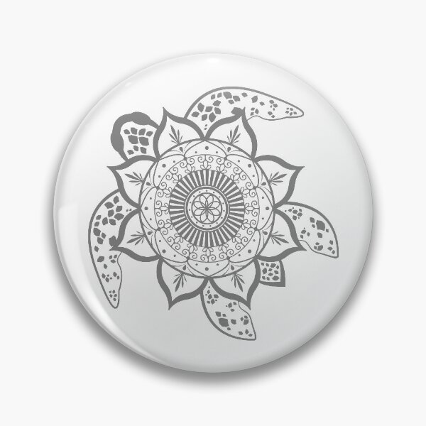 Item preview, Mandala Sea Turtle Pattern White / Gray designed and sold by drxgonfly.