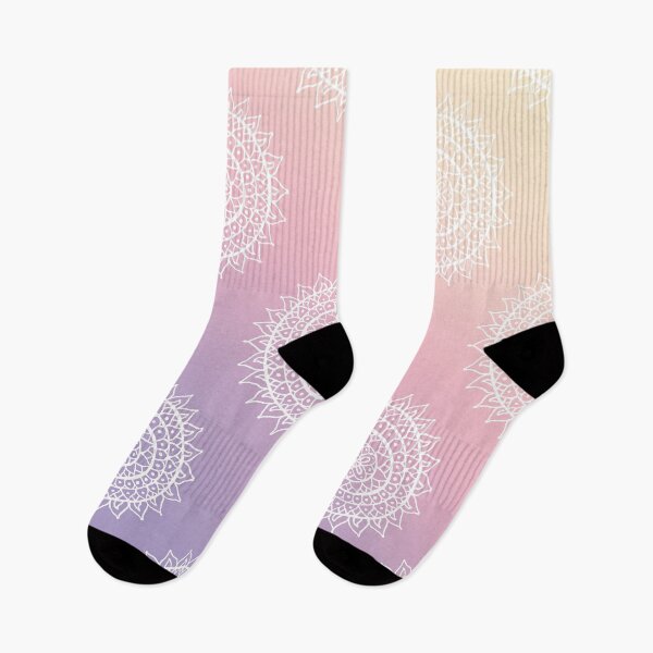 Item preview, White Mandala Pattern - Gradient Pastel Pink and Purple designed and sold by MysticMagpie.