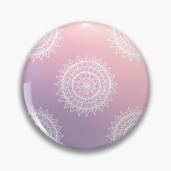 Item preview, White Mandala Pattern - Gradient Pastel Pink and Purple designed and sold by MysticMagpie.