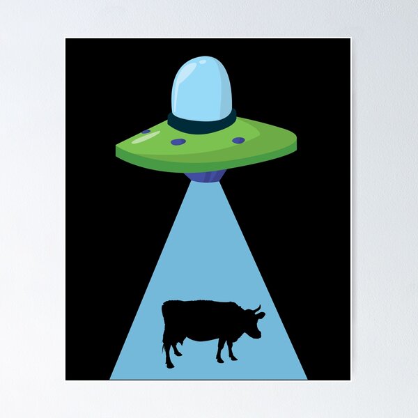 Aperçu de l'œuvre Funny UFO vache enlèvement créée et vendue par vladocar.