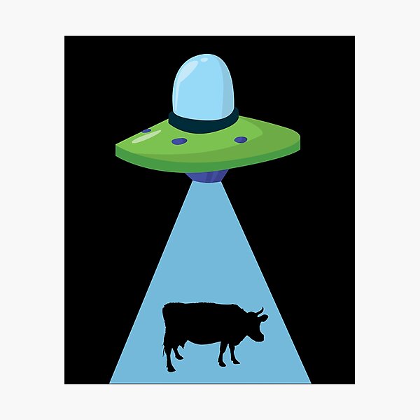 Item preview, Funny UFO Cow Abduction designed and sold by vladocar.