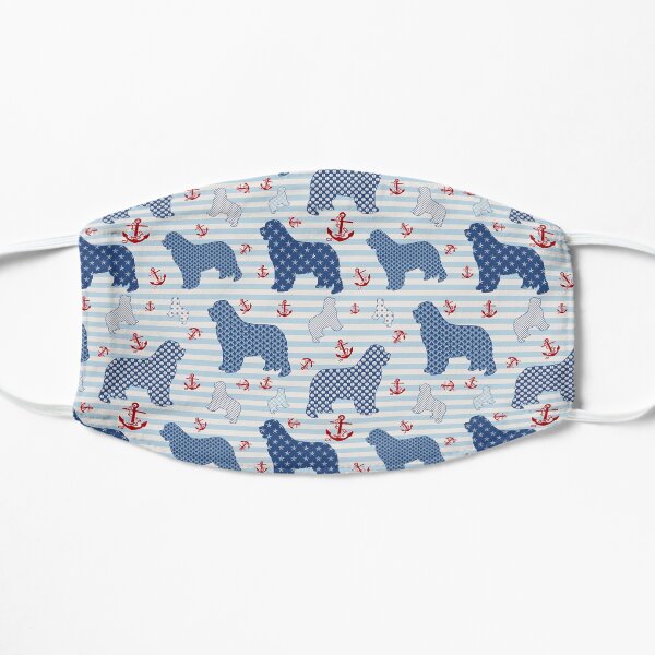 Nautical Newfie Pattern Flat Mask