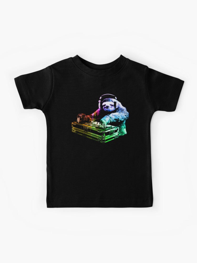 Thumbnail 1 of 2, Kids T-Shirt, DJ Sloth designed and sold by robotface.