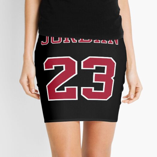 Michael Jordan 23 Name and Number Chicago Bulls Black and Red Mini Skirt