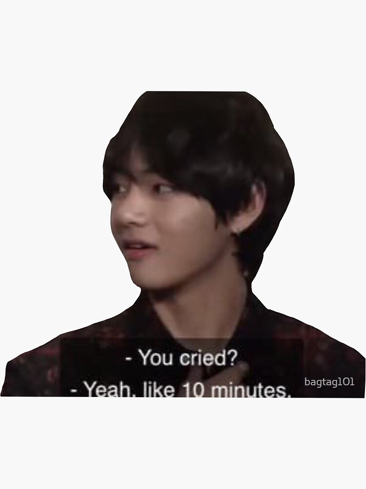 Thumbnail 3 von 3, Sticker, Taehyung-Meme Nr. 182678 designt und verkauft von bagtag101.