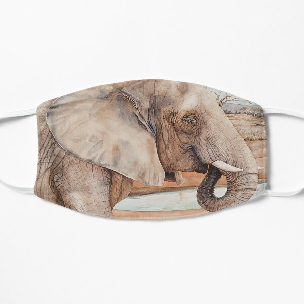 African Elephant Watercolor Mask
