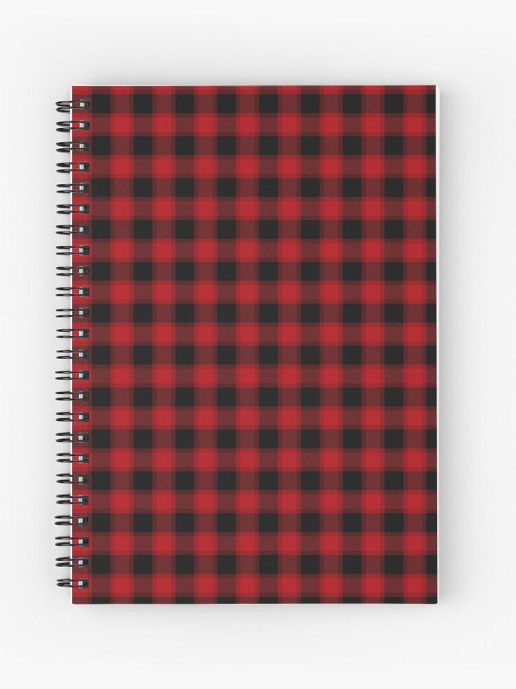 Red and Black Plaid Pattern Spiral Notebook for Sale by drxgonfly