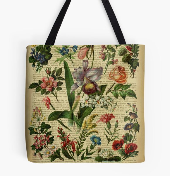 Flower Garden Vintage Tote Bag - Standard Shipping Included