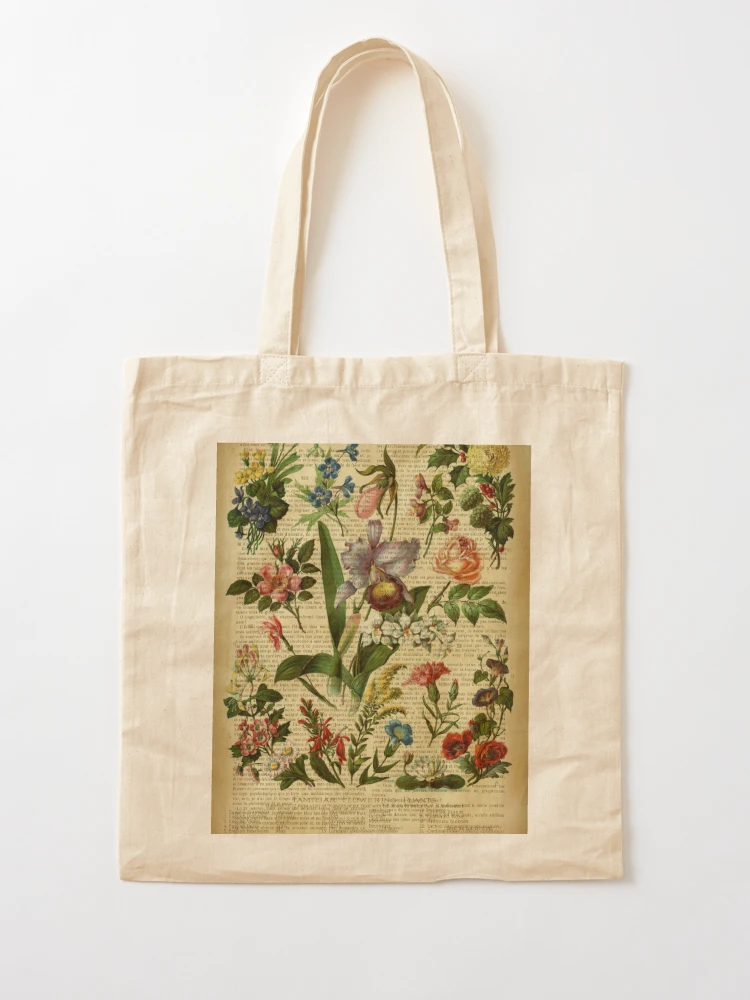 Flower Garden Vintage Tote Bag - Standard Shipping Included