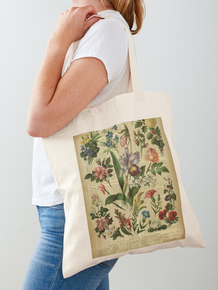 Botanical Plants Canvas Tote Bag Plant Bag Botanical Print 