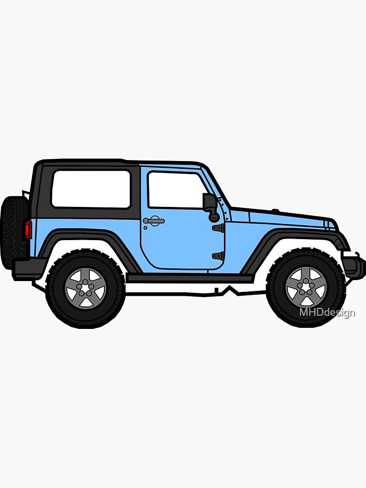 "Light Blue Jeep" Sticker for Sale by MHDdesign Redbubble
