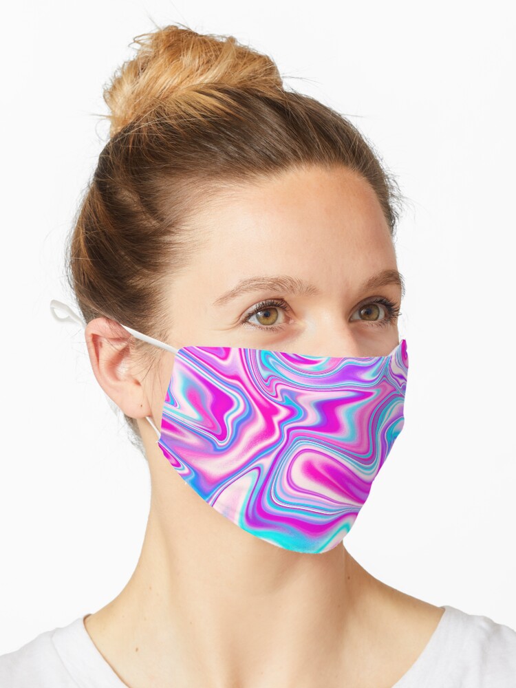 Pink, purple and blue swirl mask high quality