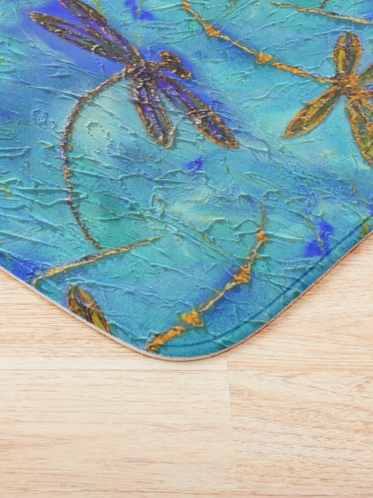 Alternate view of Dragonfly Dance Blue Gold Bath Mat