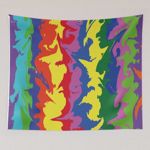 Item preview, colofull psychedelic pattern of vertical lines designed and sold by EMEA.