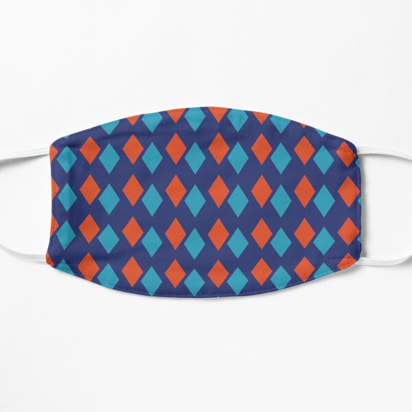 Orange and Blue Geometric Diamond Pattern Mask
