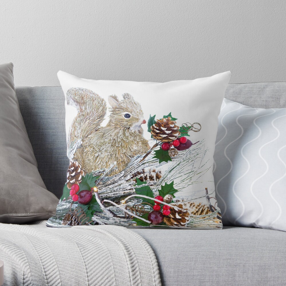 squirrel throw pillow