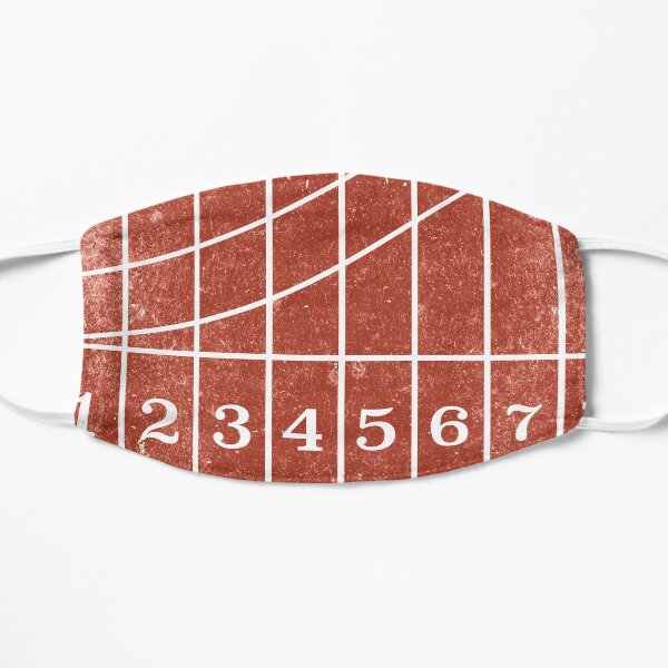 Red Running Track Distressed Style Mask
