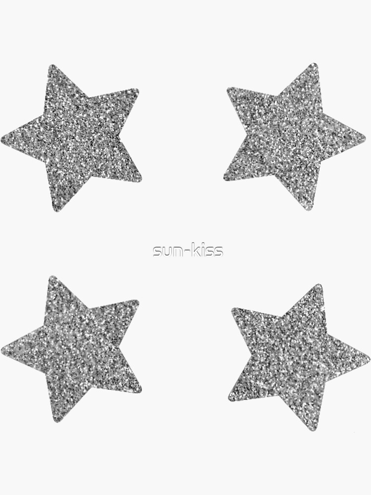 Silver Glitter Star Sticker Pack Sticker for Sale by sun-kiss