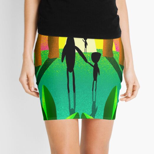Aliens Go Home Mini Skirt