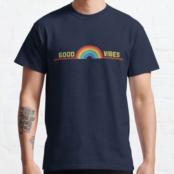 Good Vibes Distressed Rainbow Classic T-Shirt