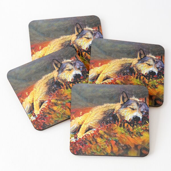Item preview, Napping Autumn Mountain Wolf  designed and sold by Alyxandre.