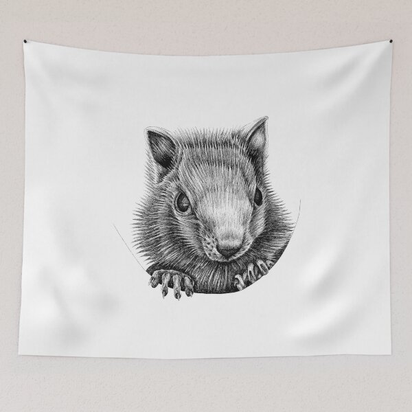 Item preview, White chipmunk illustration designed and sold by LorenDowding.