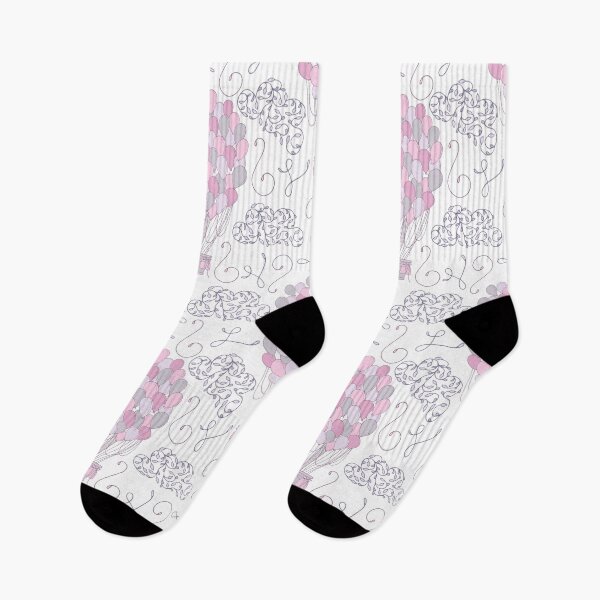Item preview, Vintage hot air balloons line drawing pastel pink and purple  designed and sold by Latch Farm  Studios.