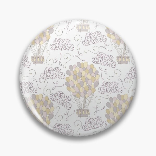 Item preview, Vintage hot air balloons line drawing pastel yellow and grey designed and sold by Latch Farm  Studios.