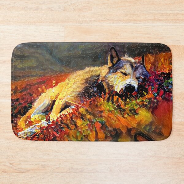 Item preview, Napping Autumn Mountain Wolf  designed and sold by Alyxandre.