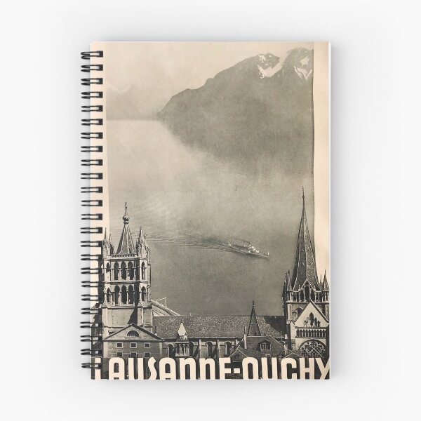 Item preview, Lausanne Ouchy vintage travel poster designed and sold by stickart-marek.