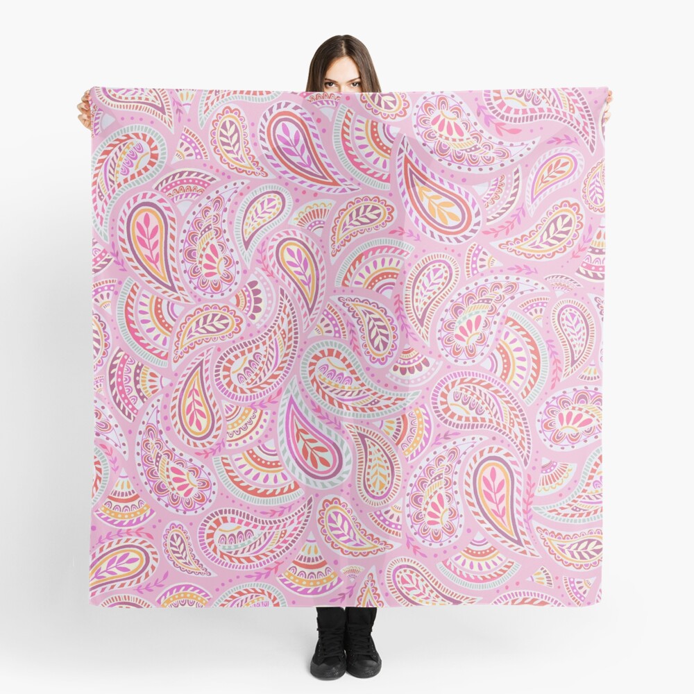 Pink Paisley Scarf