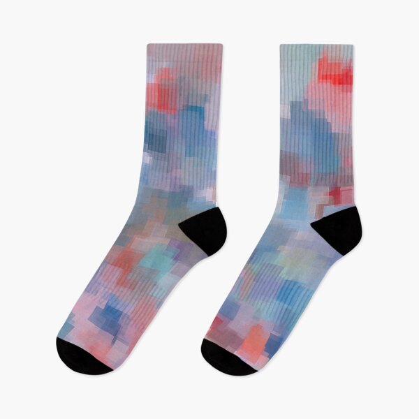 Item preview, geometric square pattern abstract background in blue pink red designed and sold by Mrvell.