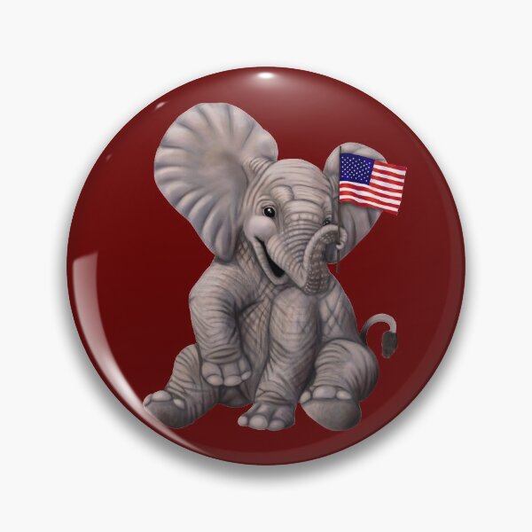 Item preview, Elephant waving the American Flag designed and sold by Mehu.