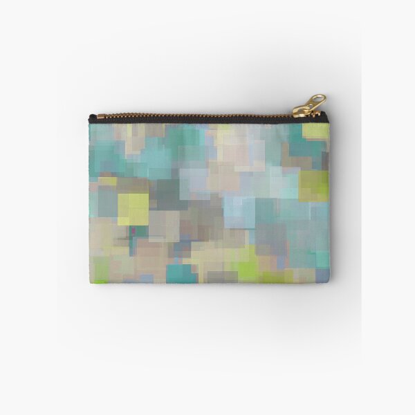 Item preview, geometric square pattern abstract background in yellow and green designed and sold by Mrvell.