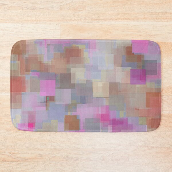 Item preview, geometric square pattern abstract background in pink brown purple designed and sold by Mrvell.