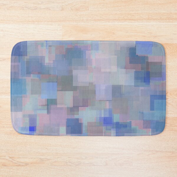 Item preview, geometric square pattern abstract background in blue and pink designed and sold by Mrvell.