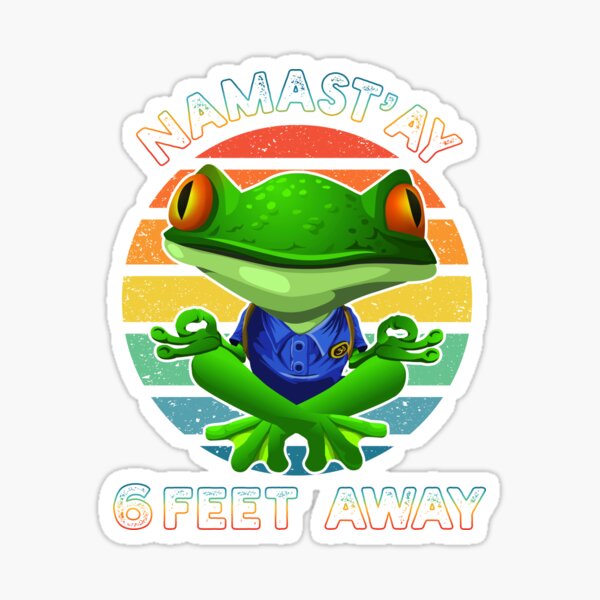 Item preview, Funny Social Distancing Namastay 6 Feet Away  designed and sold by GreenSplash.