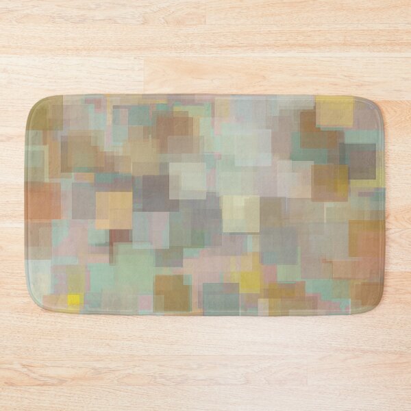 Item preview, geometric square pattern abstract background in brown and yellow designed and sold by Mrvell.