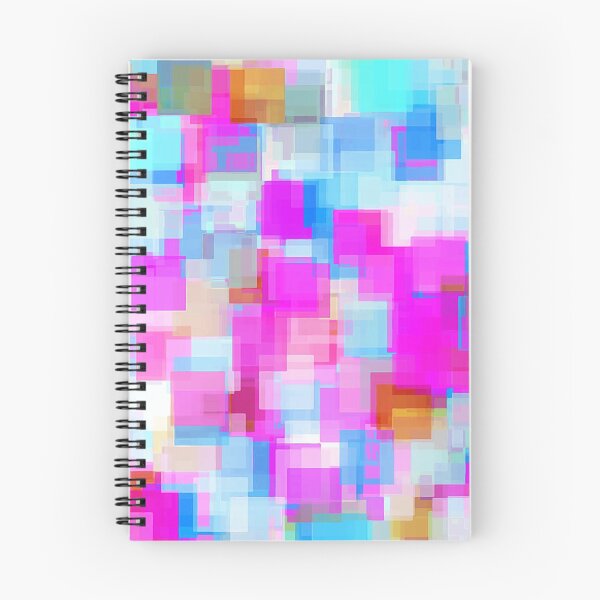 Item preview, geometric square pattern abstract background in pink and blue designed and sold by Mrvell.