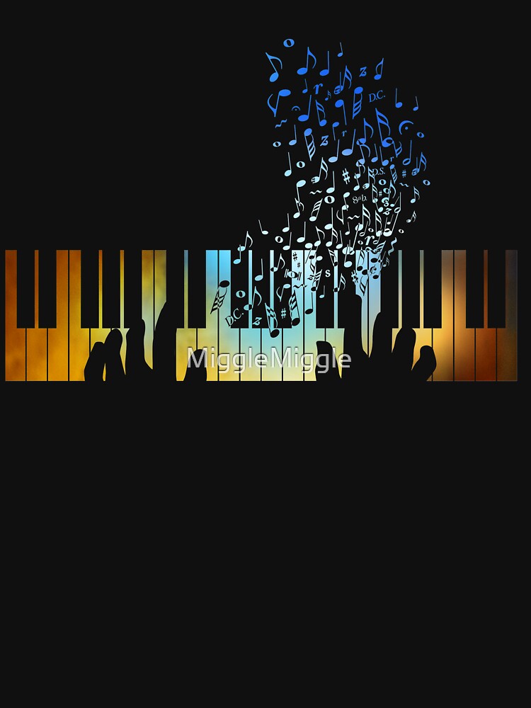 Hands Playing on Piano Keyboard Gift for Music Teacher Shirt by MiggleMiggle