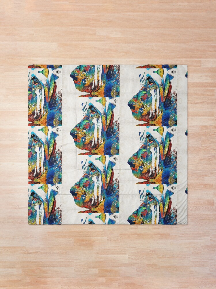 Alternate view of Colorful Bloodhound Dog Art By Sharon Cummings Comforter