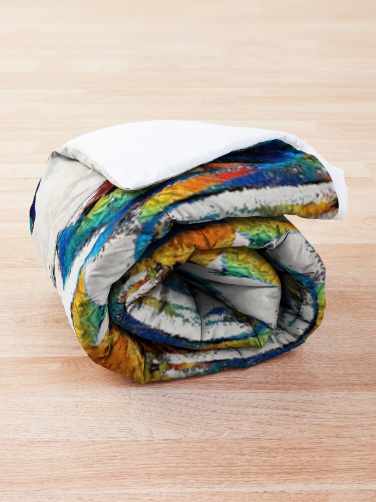 Alternate view of Colorful Bloodhound Dog Art By Sharon Cummings Comforter