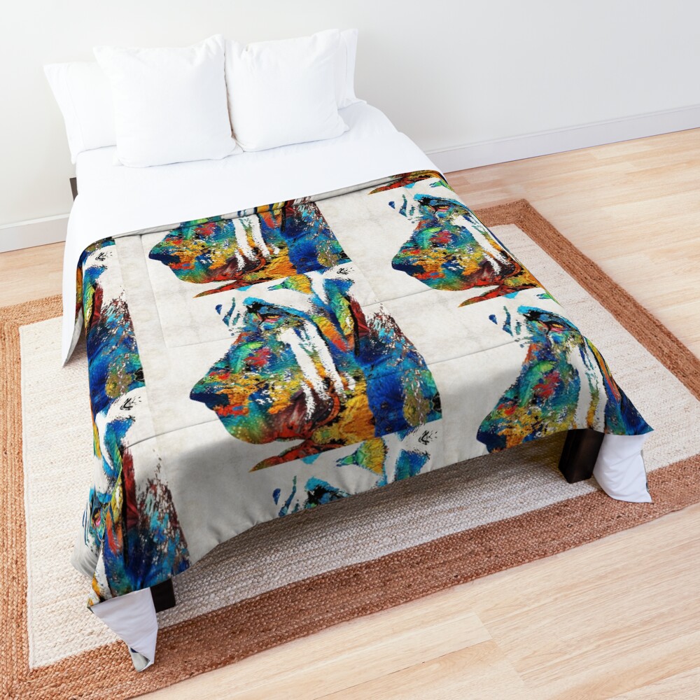 Colorful Bloodhound Dog Art By Sharon Cummings Comforter