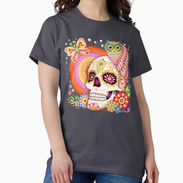 Item preview, Sugar Skull with Owl Art - Day of the Dead Skull Art by Thaneeya McArdle designed and sold by Thaneeya McArdle.