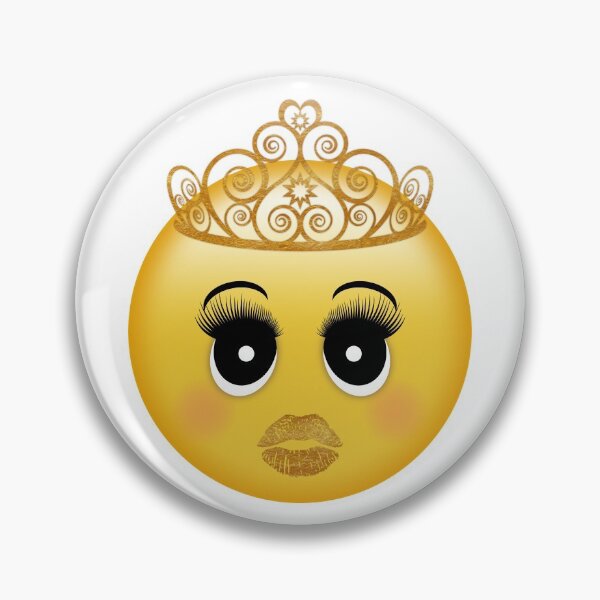 Item preview, Princess Emoji with Lashes, Gold Lips & Tiara designed and sold by Elsy's Art.