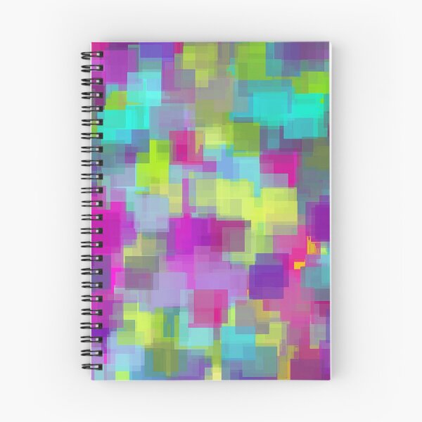 Item preview, geometric square pattern abstract background in pink yellow blue designed and sold by Mrvell.