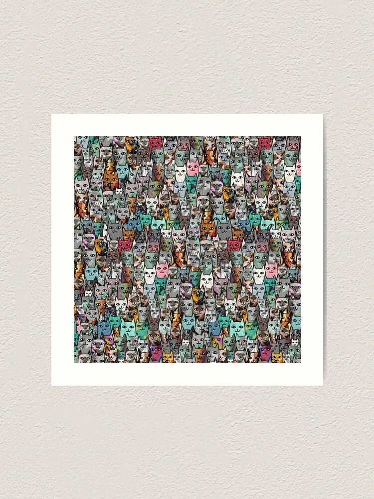 Alternate view of Gemstone Cats - Emerald Art Print