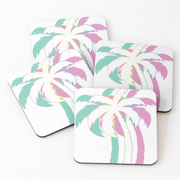 Item preview, Triple Palm Tree Mint Green Pink Florida Pattern Print designed and sold by BlackCoffeeCake.
