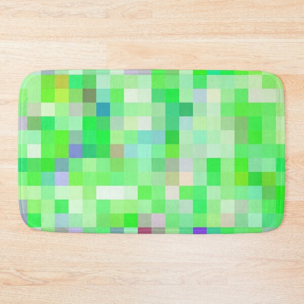 Item preview, geometric square pixel pattern abstract background in green pink purple designed and sold by Mrvell.