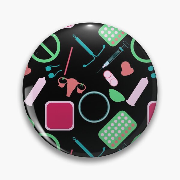 Item preview, Contraception Pattern (Black Version) designed and sold by midwifesmarket.